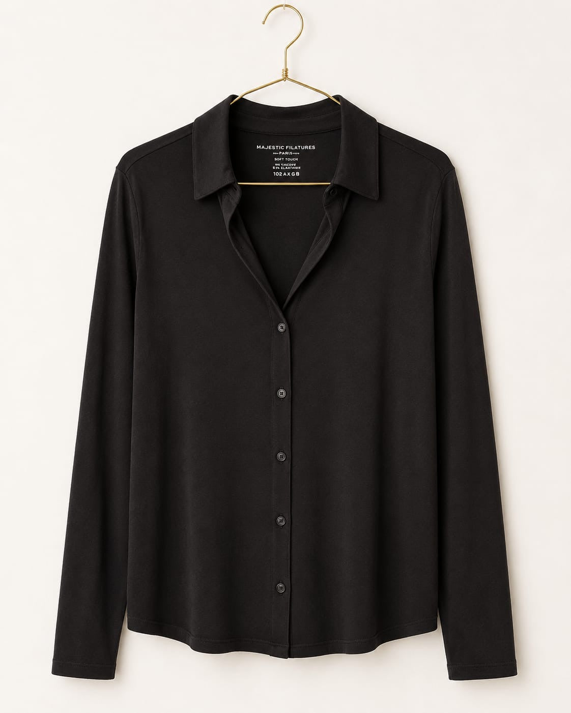 MAJESTIC FILATURES cotton shirt with button closure Chocolate