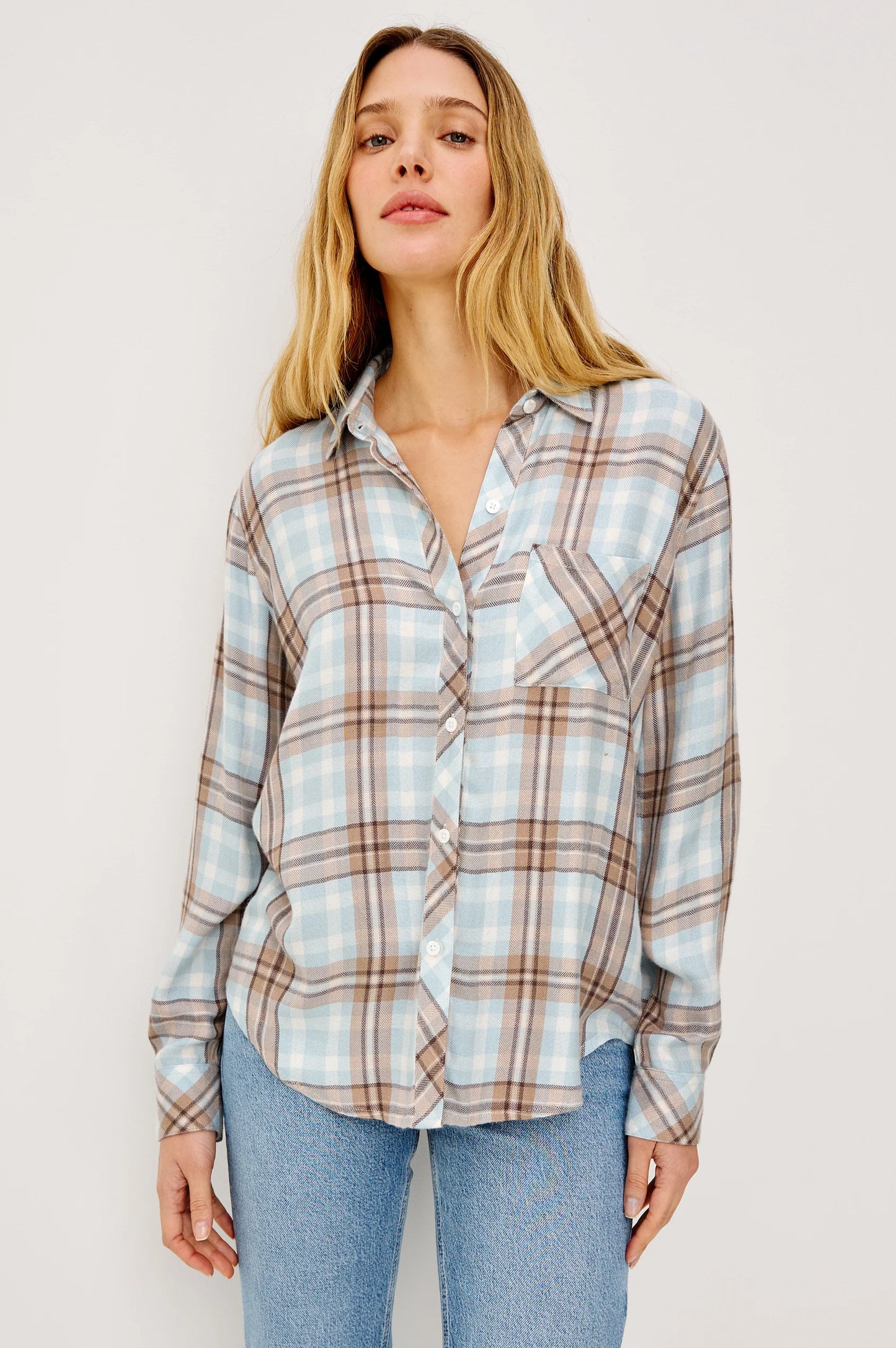RAILS Hunter shirt Chambray Ivory Dune