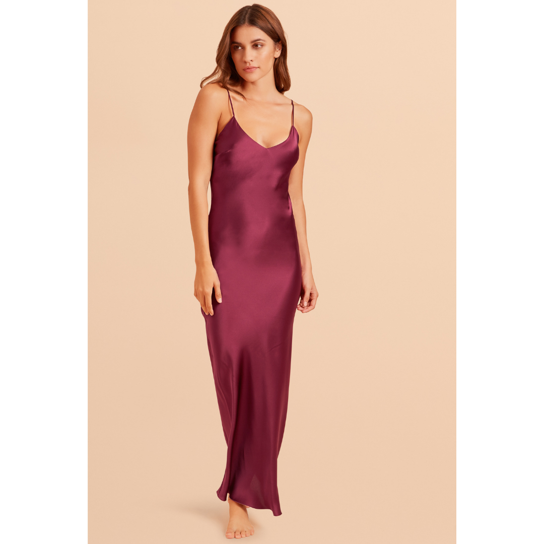Gilda & Pearl Sophia Midi Silk Slip Dress Orchid