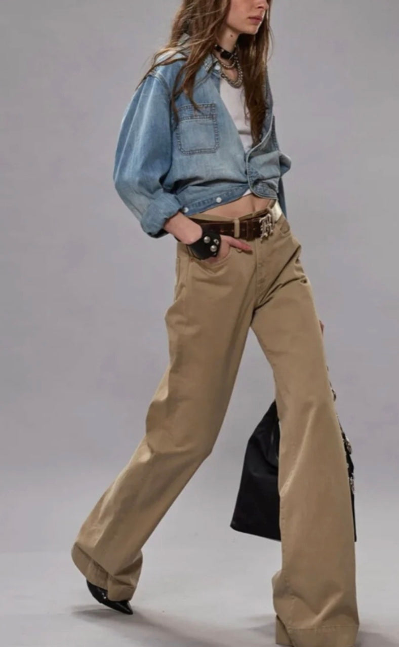 R13 Wrap Around Denim Work Shirt