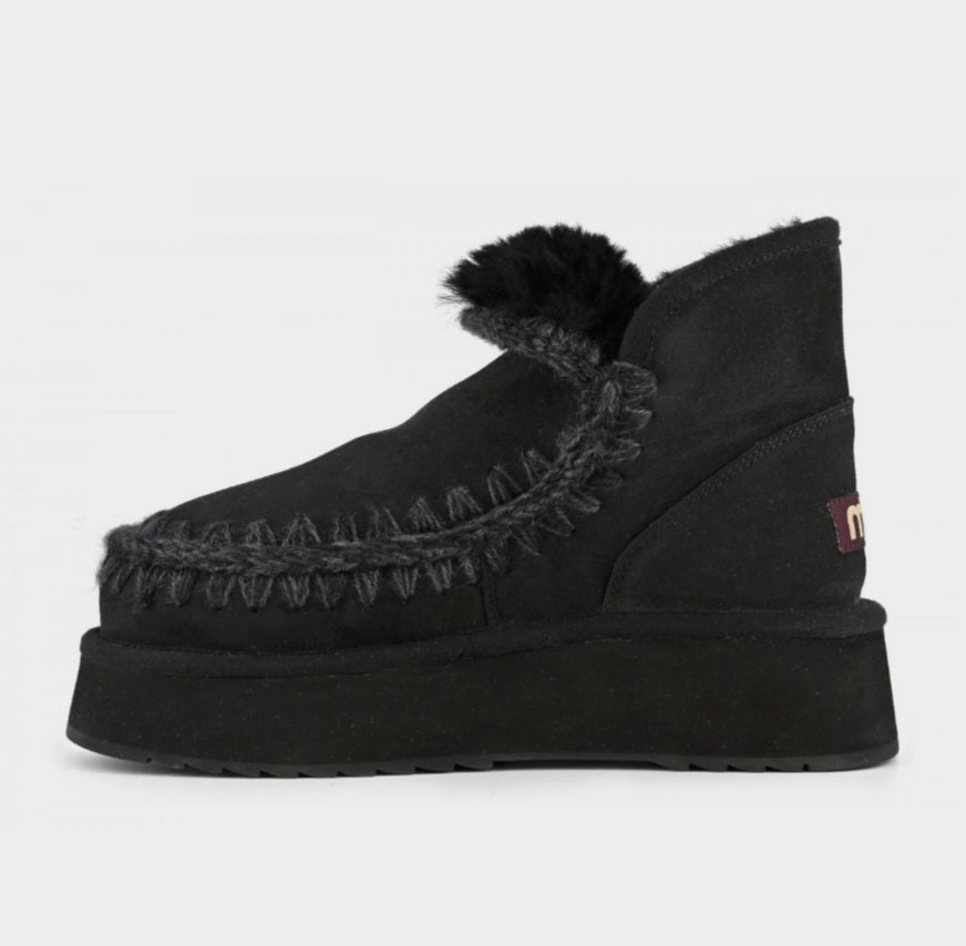 MOU Mini Eskimo Platform Boots Black