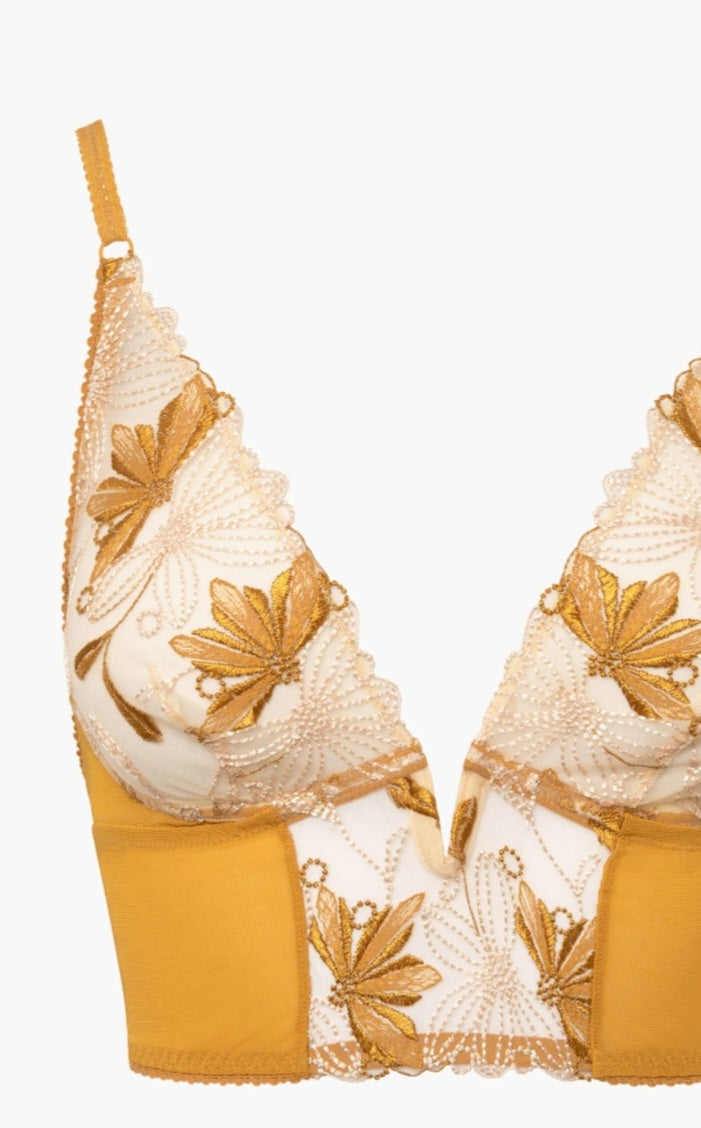 COSABELLA Fiorita Longline Bralette Pietra/Dorato