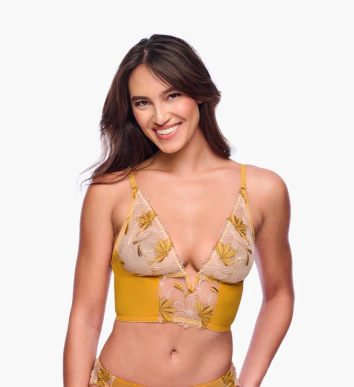 COSABELLA Fiorita Longline Bralette Pietra/Dorato