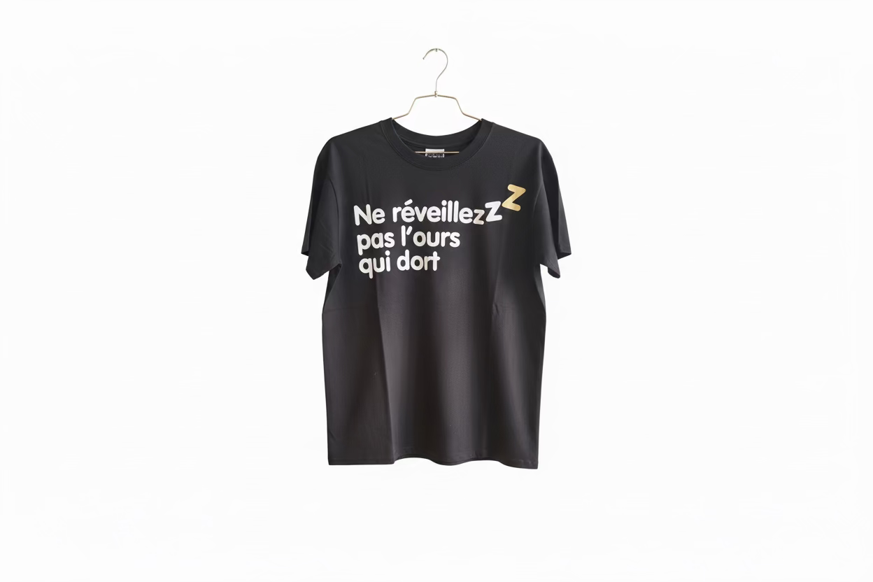 APRES SURF Oversized Bear Shirt Black