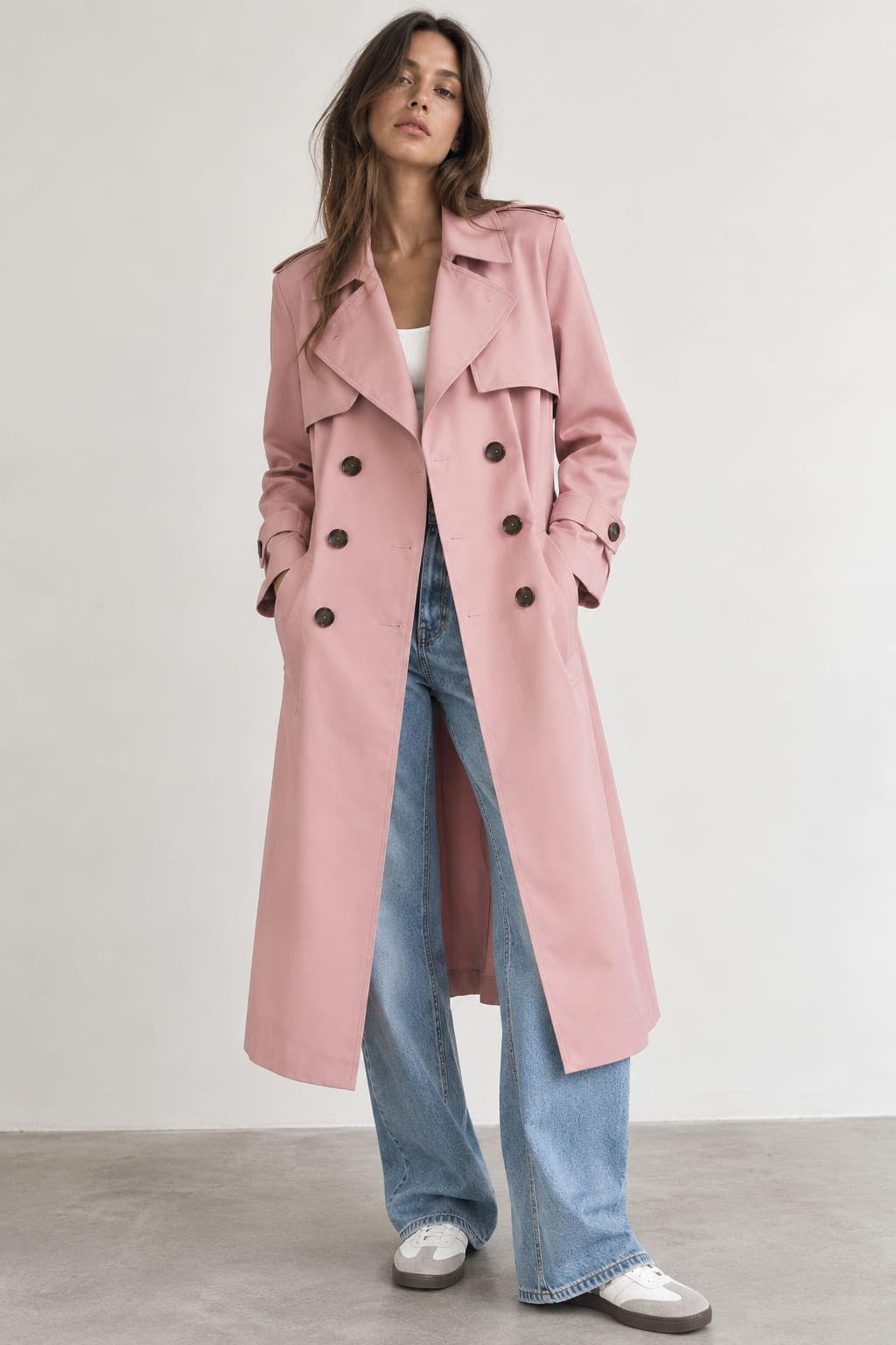 Été Comme Hiver Paris Light Pink Trench Coat