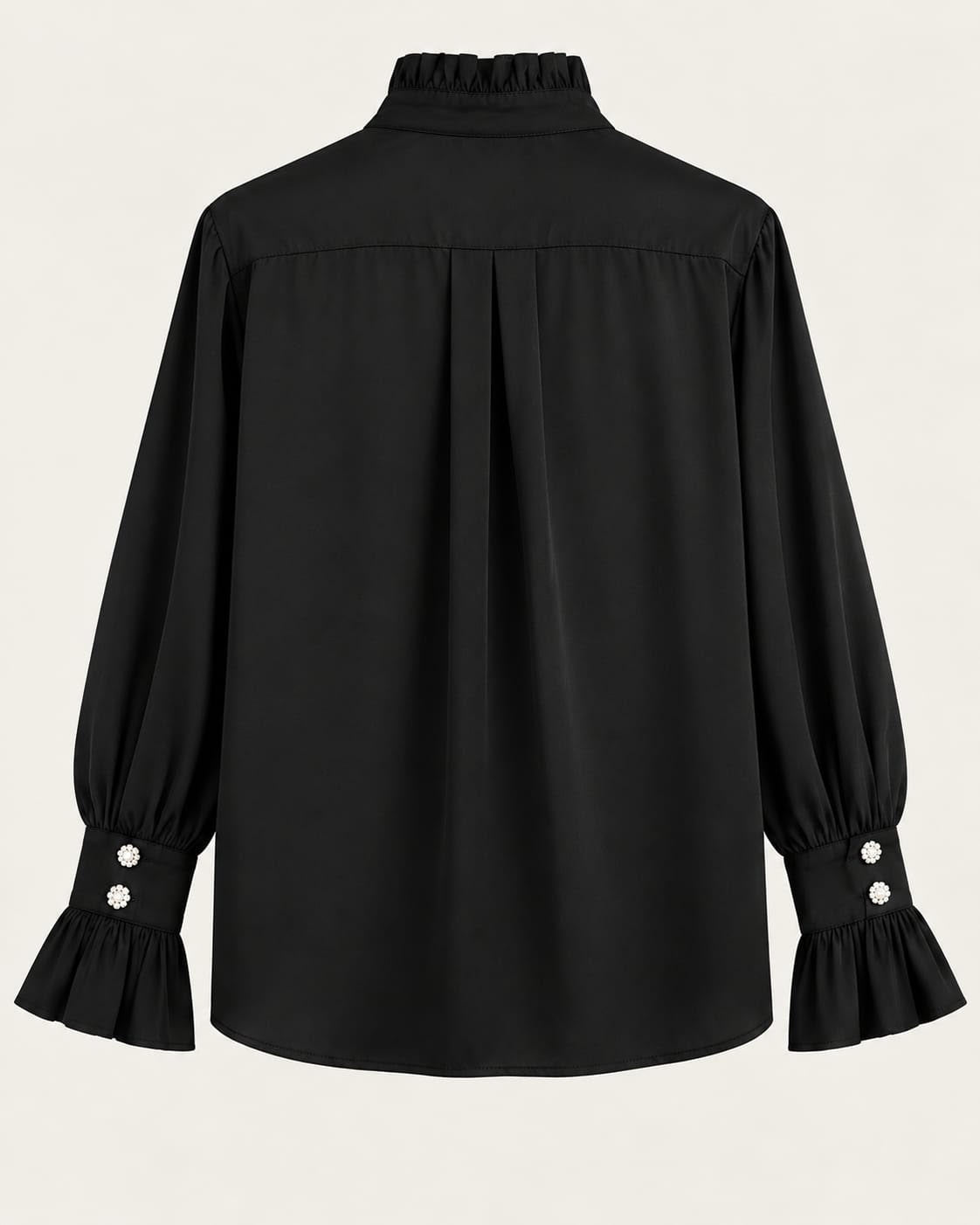 Exetera Black Ruffle Blouse