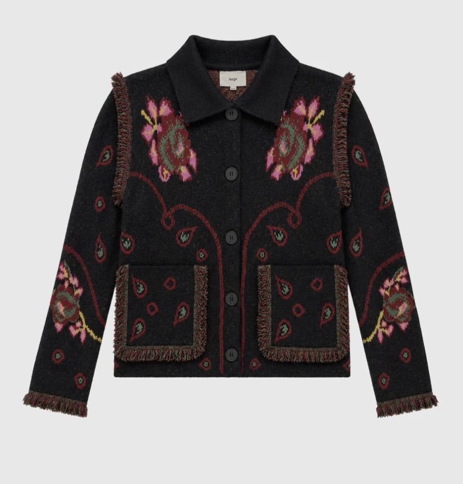 ANGE NESTY Noir Bohemian Knit Jacket