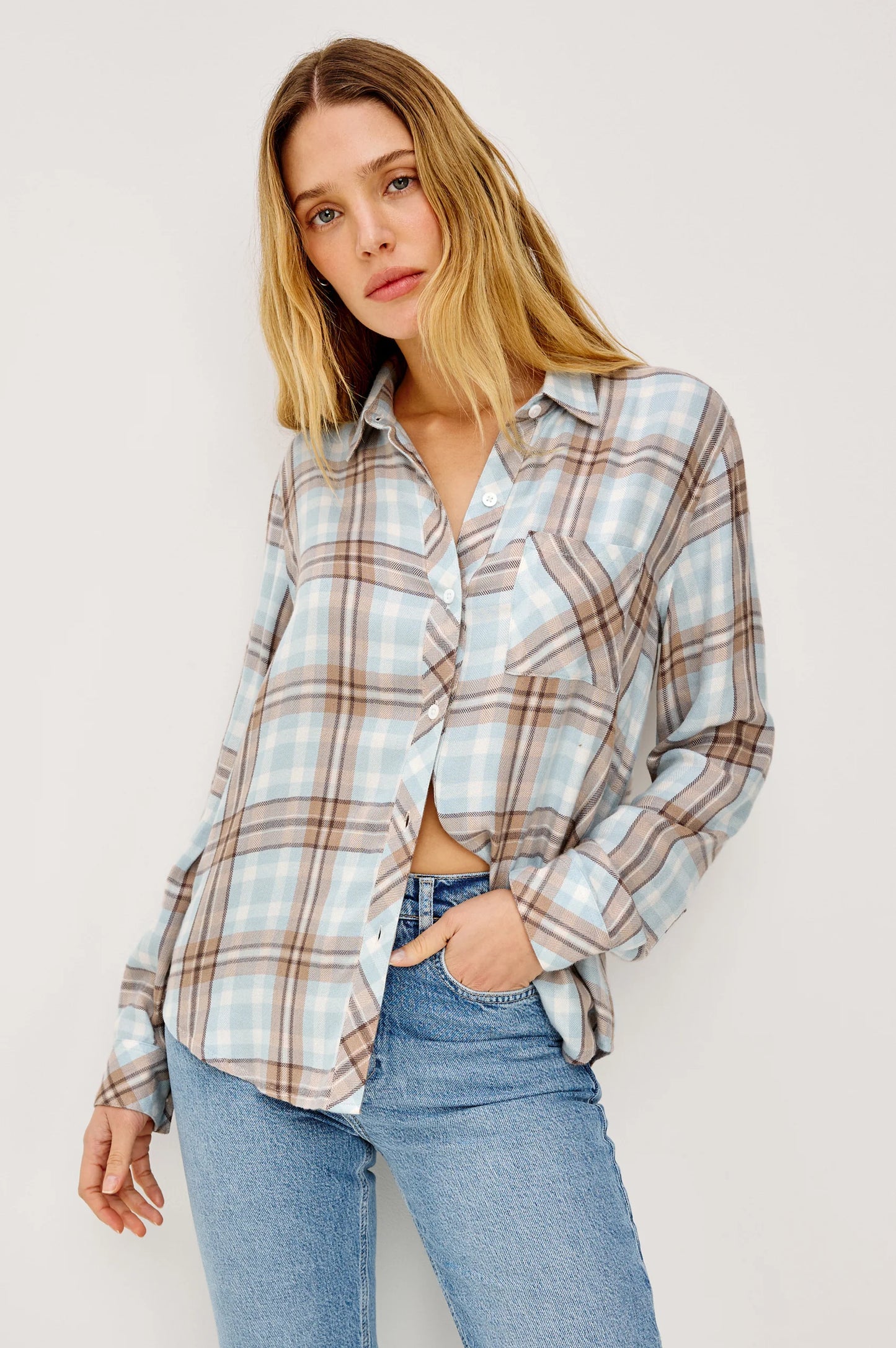 RAILS Hunter shirt Chambray Ivory Dune