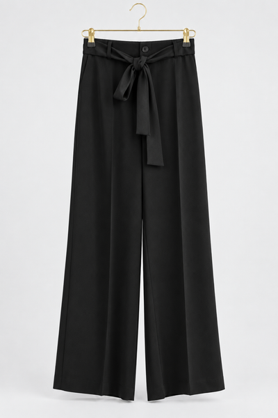 EXETERA Wide-Leg Belted Pants