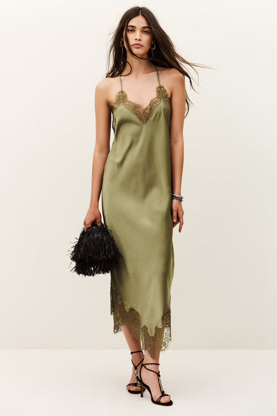 BA&SH CHIARINA cami-style midi dress- GREEN
