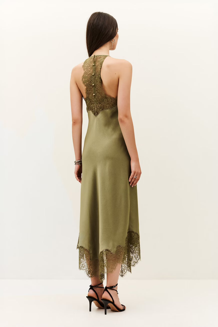 BA&SH CHIARINA cami-style midi dress- GREEN