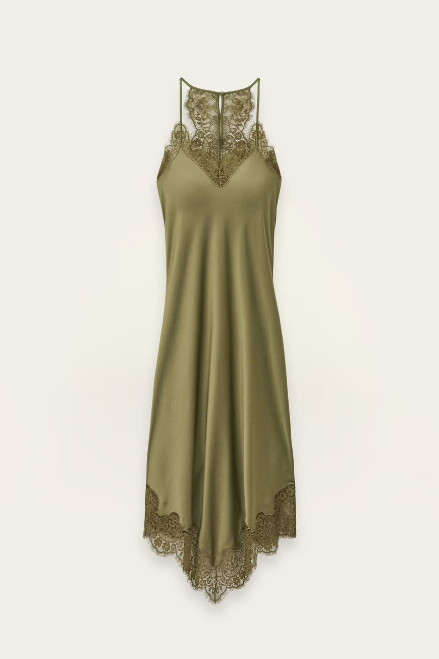 BA&SH CHIARINA cami-style midi dress- GREEN