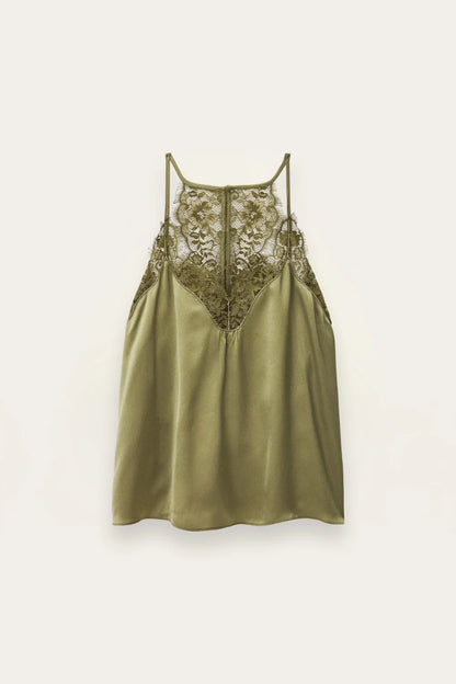 BA&SH CORINA satin cami top- GREEN