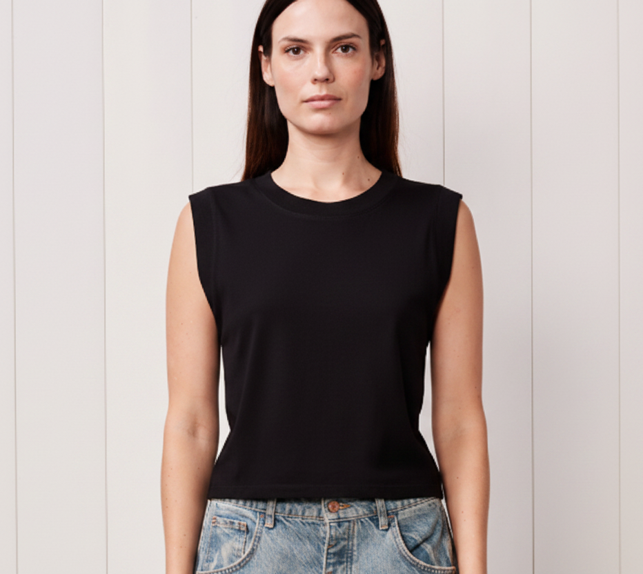 STATESIDE Cloud Jersey Muscle Tank Black