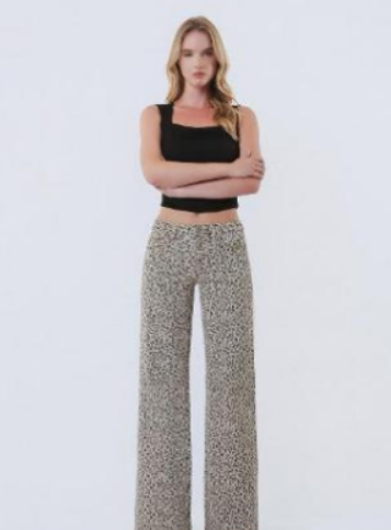 LOVERVET Leopard Wide Leg Jeans