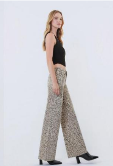 LOVERVET Leopard Wide Leg Jeans