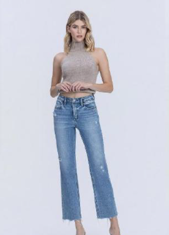 FLYING MONKEY High Rise Straight Jeans