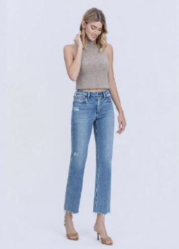FLYING MONKEY High Rise Straight Jeans