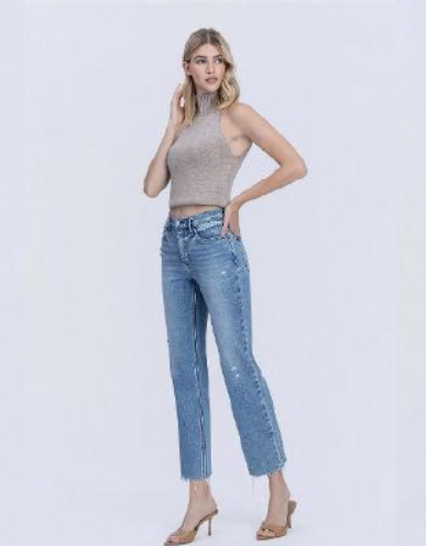 FLYING MONKEY High Rise Straight Jeans