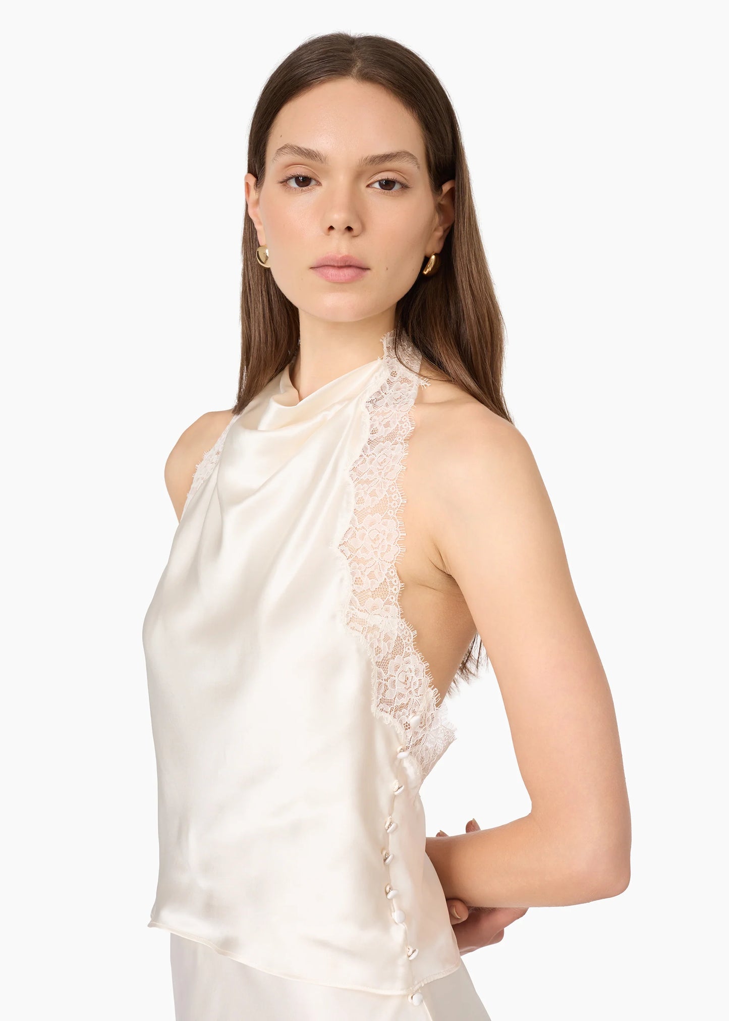 CAMI NYC Lucille Silk Top Macadamia