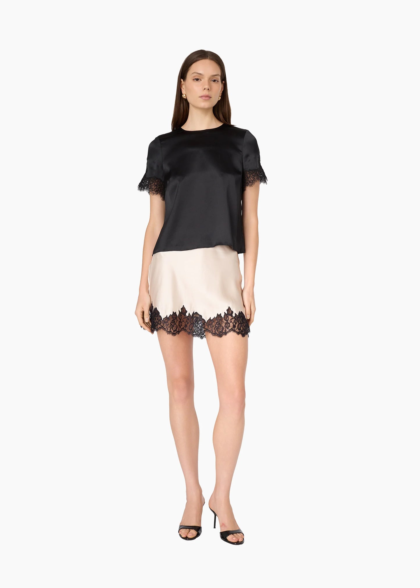 CAMI NYC Marguerite Silk Top Black