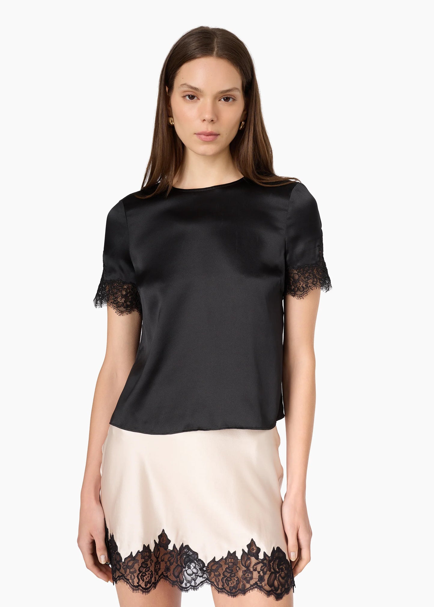 CAMI NYC Rogers Silk Mini Skirt cream