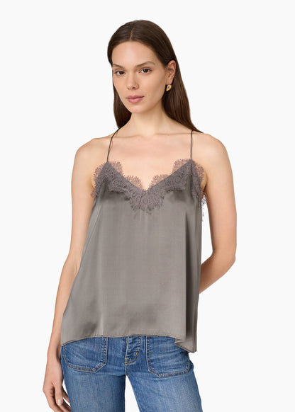 CAMI NYC Racer Charmeuse Camisole Gray