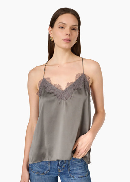 CAMI NYC Racer Charmeuse Camisole Gray