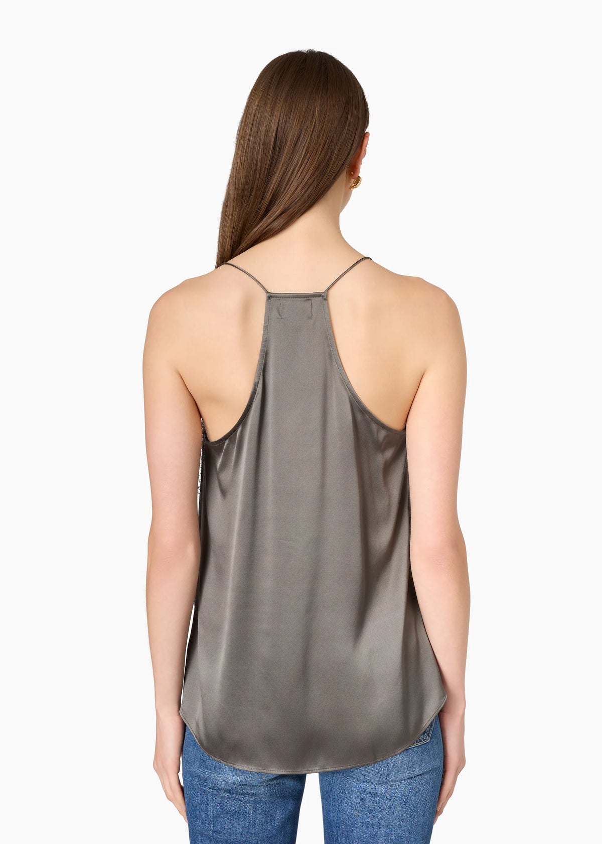 CAMI NYC Racer Charmeuse Camisole Gray
