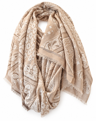 JULIA Paisley Scarf Sand