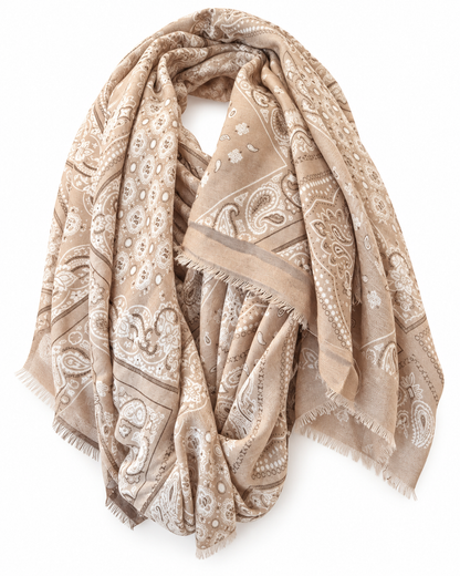 JULIA Paisley Scarf Sand