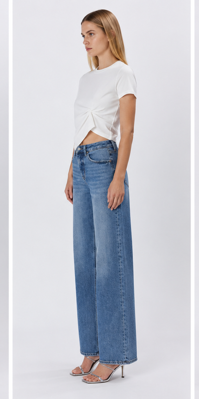 LOVERVET Super High Rise Baggy Wide Jeans