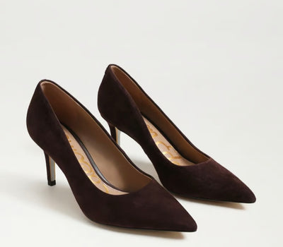 SAM EDELMAN Vienna Pointed Toe Pump Cafe Noir Suede