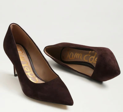 SAM EDELMAN Vienna Pointed Toe Pump Cafe Noir Suede