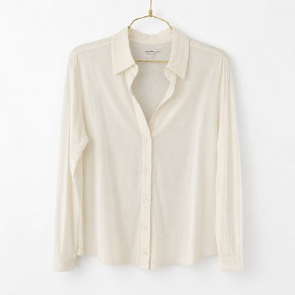 MAJESTIC FILATURES cotton shirt with button closure Cream