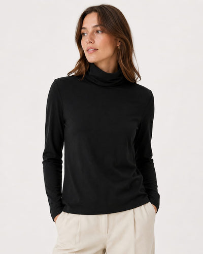 MAJESTIC FILATURES Turtleneck Top black