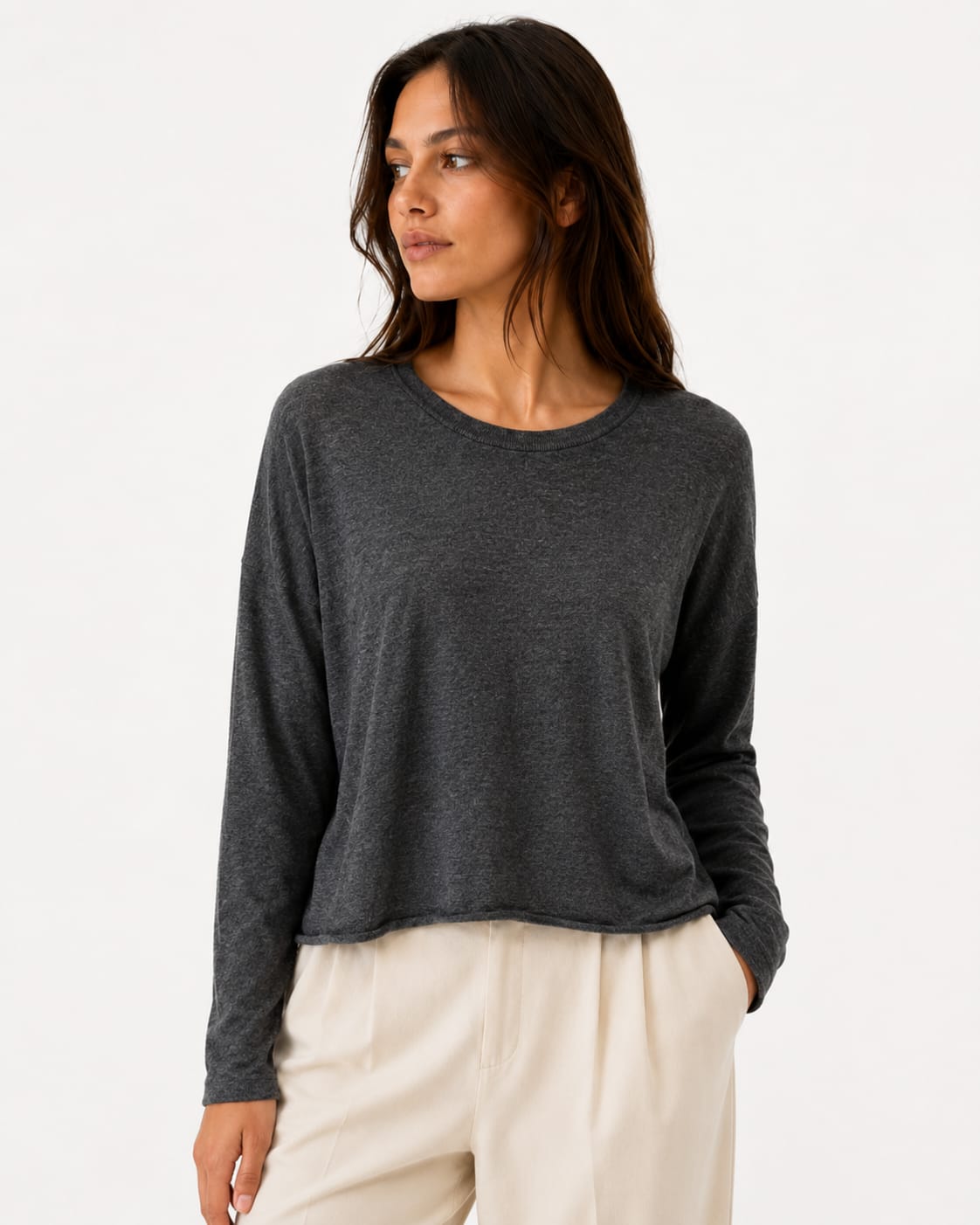 MAJESTIC FILATURES Relaxed-Fit Cashmere Top gray