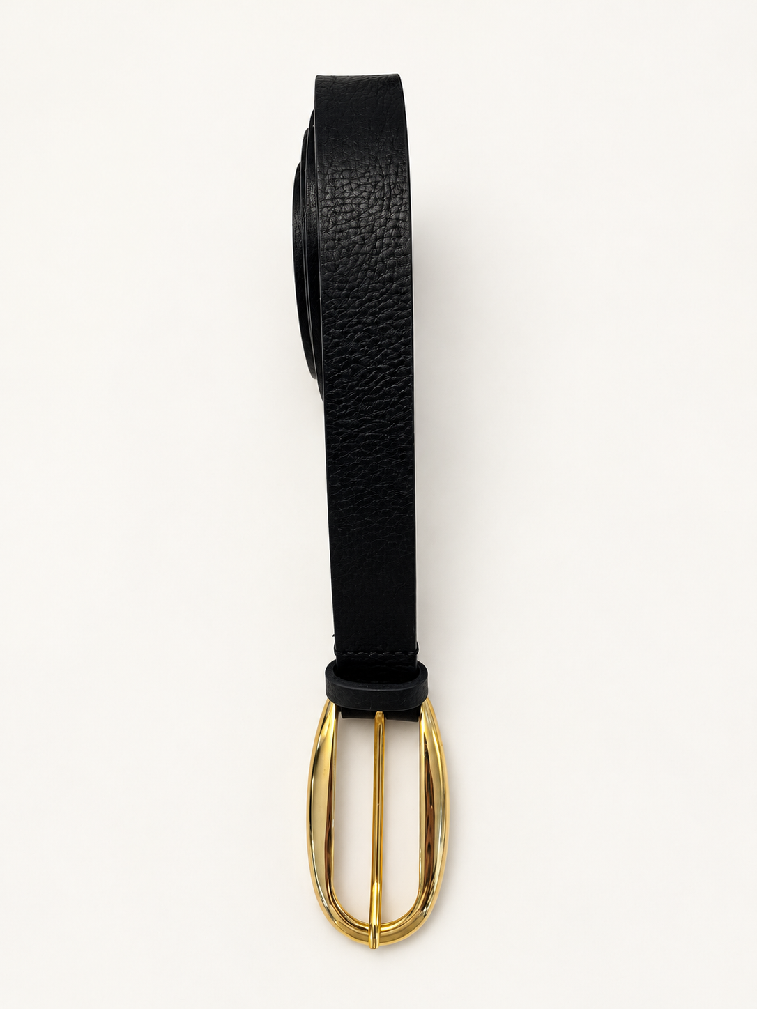 JULIA Sculptural Gold Buckle Belt in Black