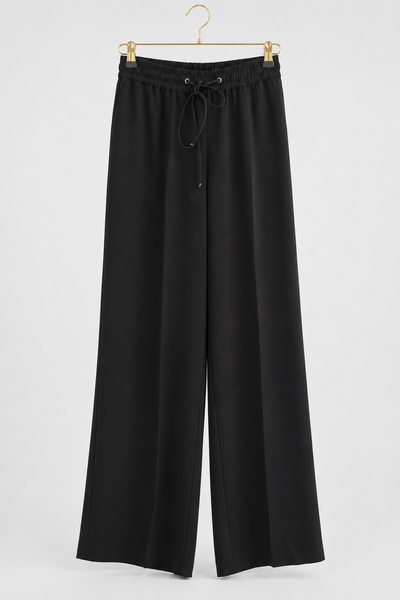 EXETERA Wide-Leg Elastic Waist Pants