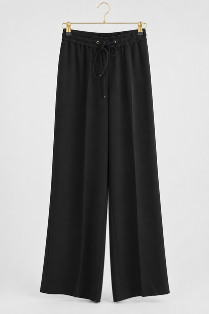 EXETERA Wide-Leg Elastic Waist Pants