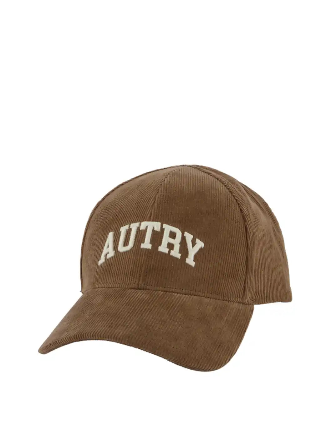 AUTRY Baseball Cap In Embroidered Brown Corduroy