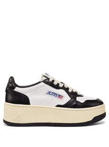 AUTRY Medalist Platform Sneakers In White And Black Leather