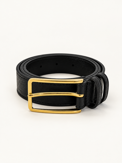 JULIA Classic Gold Buckle Belt In Black