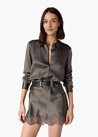 CAMI NYC Crosby Silk Blouse gray