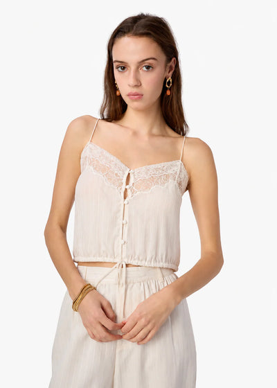 CAMI NYC Libi Cotton Silk Camisole Macadamia