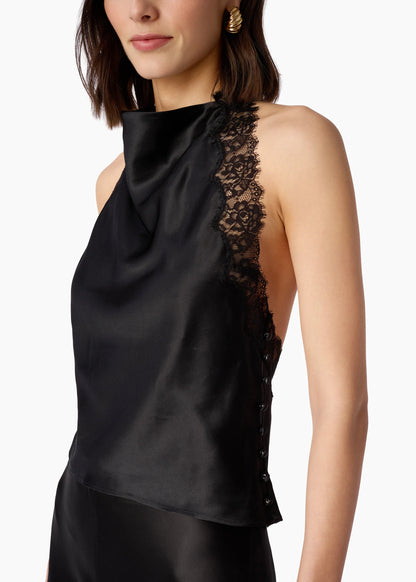 CAMI NYC Lucille Silk Top Black