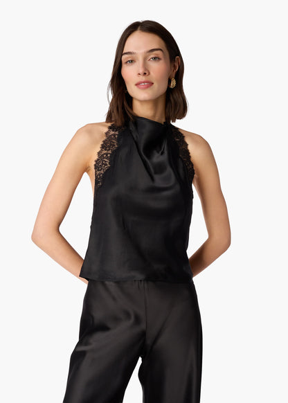 CAMI NYC Lucille Silk Top Black