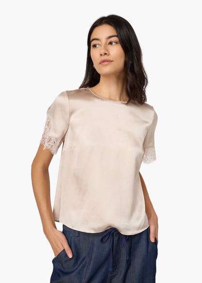 CAMI NYC Marguerite Silk Top cream