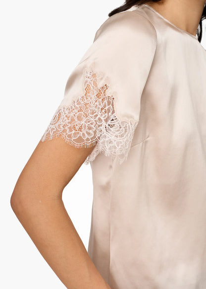 CAMI NYC Marguerite Silk Top cream