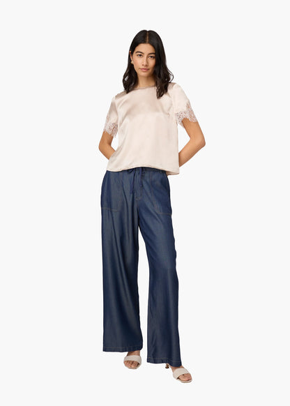 CAMI NYC Marguerite Silk Top cream